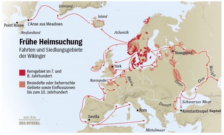 geschichtliche Daten zwischen 793 bis 1066 n. Chr.: